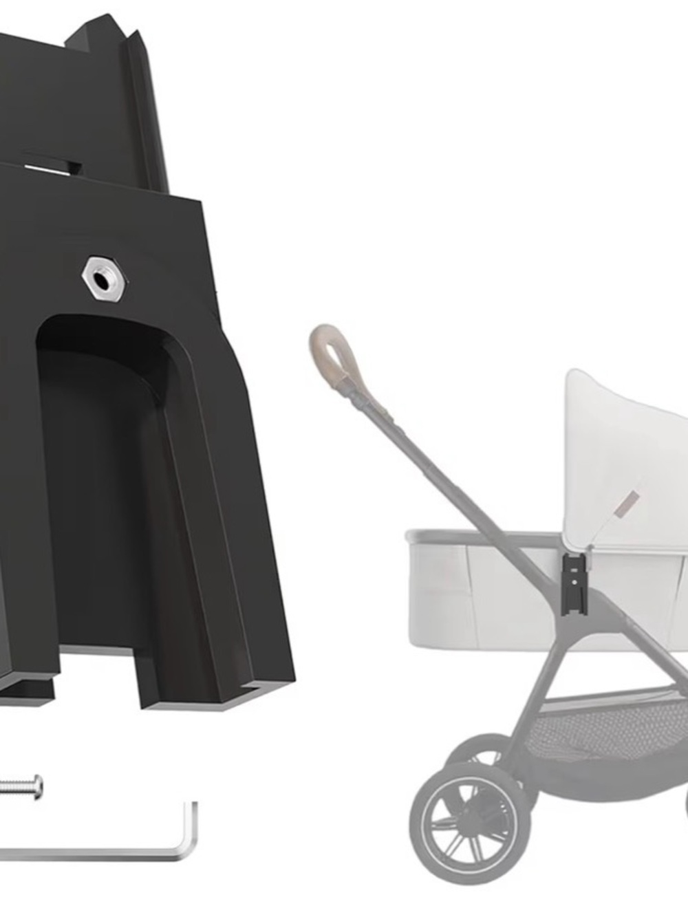 Universal Black Stroller Adapter Mount for Home Storage & Organization